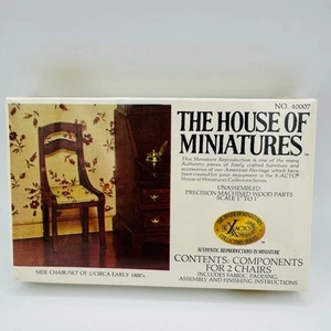 House Of Miniatures Side Chair 40007 Dollhouse Furniture 1:12 - Picture 1 of 2