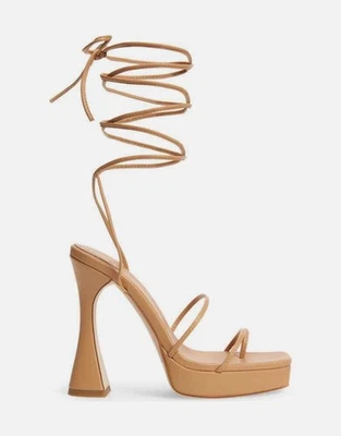 Sandalia Jeffrey Campbell Tan Prima Donna Tacones Altos Mujer Talla 6.5 Foto 1 de 4