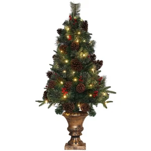 Árbol de Navidad artificial HOMCOM 4 pies con 60 luces LED blancas cálidas - Imagen 1 de 11