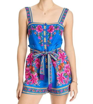 💕$190 FARM RIO TALLA XL VERANO BUFANDA FRUTA ESTAMPADO FLORAL EUROFLAX MAMELUCO ¡HERMOSO! Foto 1 de 4