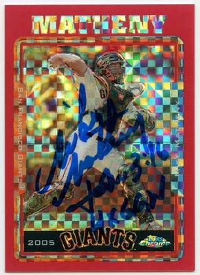 2005 Topps Chrome Update #UH5 Mike Matheny Red X-Fractors /65 Auto Signed '4x GG - Image 1 of 2