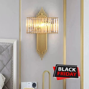 Luxus Wandleuchte Innen Wandlampe Beleuchtung Gold Lampenschirme Schlafzimmer Dekor - Bild 1 von 26
