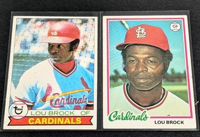 1978 & 1979 Topps Lou Brock #170 & #665 Cardinals HOF - Image 1 of 2