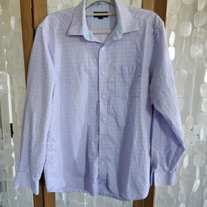 Johnston & Murphy Shirt Mens Large Plaid Blue Pink Dress Button Down - Picture 1 of 6