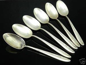 Set of 6 - Vintage LUNT 925 Sterling Silver Demitasse Spoons- Spring Serenade - Picture 1 of 7