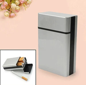 Metal Cigarette Case Aluminum Alloy Pocket Box Tobacco Holder Storage Container - Picture 1 of 7