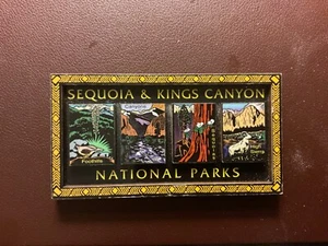 Sequoia & Kings Canyon National Parks Woodcut 3D Fridge Magnet 4 x 2” - Picture 1 of 3