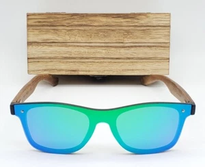 Barcur BC4126 Polarized Beige Wooden Square Sunglasses - Picture 1 of 6