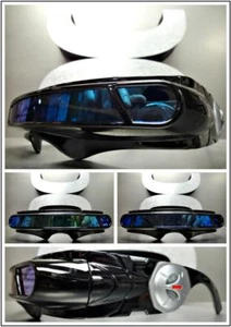 SPACE ROBOT PARTY RAVE COSTUME CYCLOPS FUTURISTIC SHIELD SUN GLASSES Black Frame - Picture 1 of 14