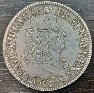 Louis XIV (1643-1715) - ECU AUX 8 L 1691 In Paris - Picture 1 of 2