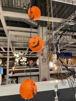 🎃 Ikea KUSTFYR Pumpkin / Jack O Lantern LED String Lights HALLOWEEN 105.601.90 - Image 1 of 4