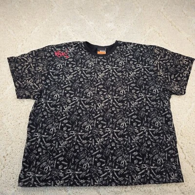 Camiseta vintage AND1 para hombre negra graffiti baloncesto '93 estampado ropa de calle Y2K 5XL Foto 1 de 4