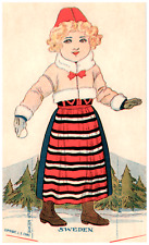 1930's Advertising Brown's Best Bread Cut-Out Dolls Trade Card Sweden
