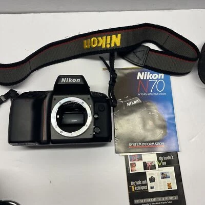 NIKON N70 AUTO FOCUS 35MM CAMERA BODY W/strap And Manual good - Image 1 of 4