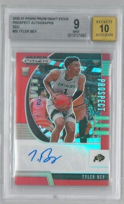2020-21 Panini Prizm TYLER BEY #PA-TB Red Auto Prospect 088/199  ~ BGS 9 Mint - Image 1 of 2
