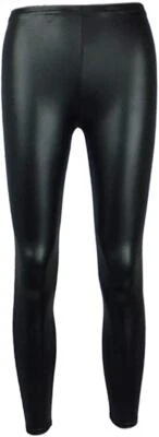 Leggings lisos para niñas niños adolescentes básicos elásticos longitud completa aspecto húmedo Foto 1 de 2