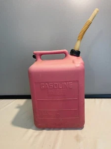 Vintage Midwest Preban 5 Gallon Vented Red Plastic Gas Can w/Spout Gasoline - Picture 1 of 5