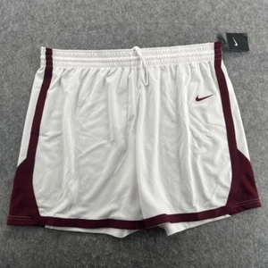 Nike Womens XXL White/Dark Maroon Basketball Practice Shorts NEW - Picture 1 of 11