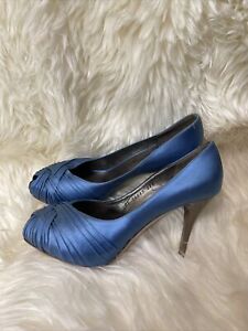 Salvatore Ferragamo Women’s Satin Pump Color Blue Size 7