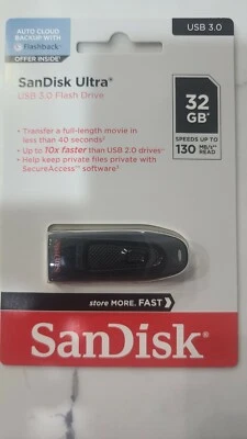 10 Pack of SanDisk Ultra USB Flash Drive, 32GB, 3.0, Read Speed 130mb/s