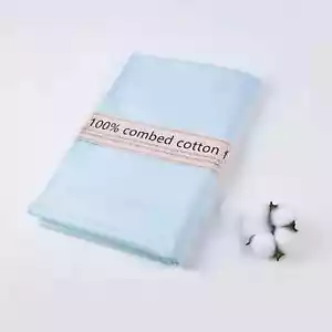 2 Yard Baby Blue Cotton Fabric, Natural Cotton Poplin Fabric by the Yard, 59 Inc - Picture 1 of 1