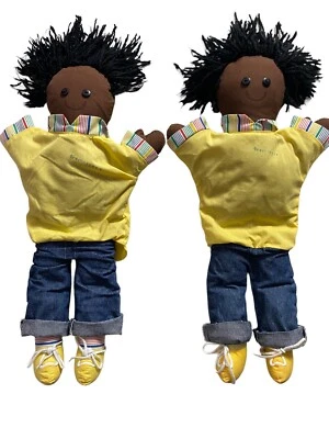 Educational Hand Puppets By Treehuggers Girl Boy African American Theater School - Image 1 of 4