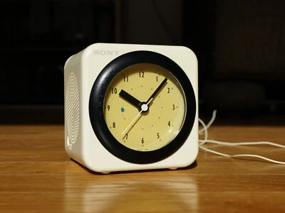 Sony ICF A10W  ICF A8 AM/FM/LW Clock Radio White Cube Vintage  Alarm Working - Image 1 of 4