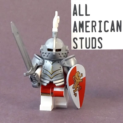 LEGO Castle Lion Paladin Knight Minifigure Armor 71047 D&D Medieval CMF 10305 - Image 1 of 4