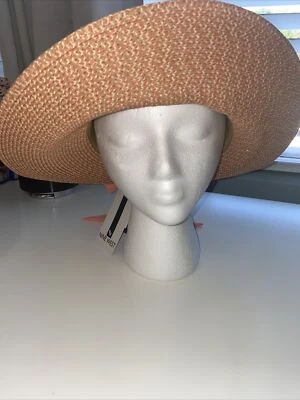 Nine West Bufanda Trenza Mixta Sombrero Floppy Coral OS Foto 1 de 4