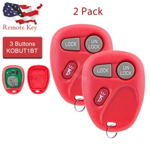 2 Replacement For 1999 2000 2001 Chevrolet Silverado Remote Car Key Fob 3b Red - Picture 1 of 8