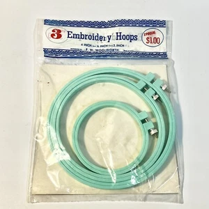 Vintage Plastic Embroidery Hoops 4” 6” 7” WOOLWORTHS - Picture 1 of 4