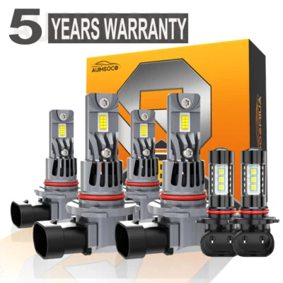 For GMC Sierra 2500 HD SLE Cab & Chassis 2003-2006 LED Headlight Fog Light Bulbs - Image 1 of 4