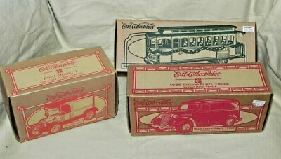 SET OF 3-ERTL COLLECTIBLE DIECAST TROLLEY- MODEL T- PANEL TRUCK *NEW in BOXES* - Image 1 of 4