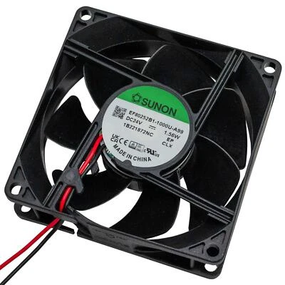 Fan 24V DC 1,8W 80x80x25mm 69,7m³/h 3200U/Min 69,7m³/h Sunon EF80252B11000UA99 - Image 1 of 3