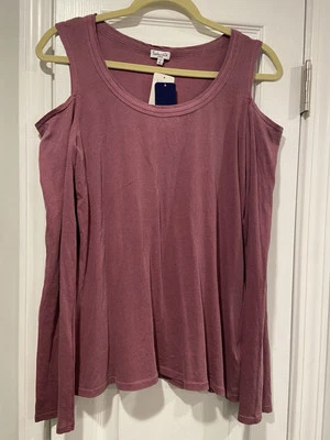 Nuevo con etiquetas Espléndido Top Talla L 100% Algodón Supima Rosa Oscuro Manga Larga Hombro Frío Foto 1 de 4
