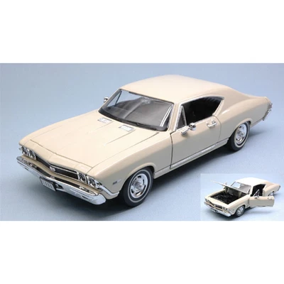 CHEVROLET CHEVELLE SS 396 1968 CREAM 1:24-27 Welly Auto Stradali Modellino Nuovo - Immagine 1 di 3