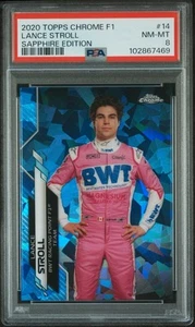 2020 Topps Chrome Formula 1 Sapphire Edition #14 Lance Stroll PSA 8 - Picture 1 of 2