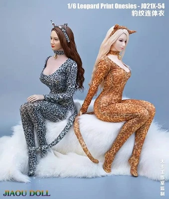 1/6 JO21X-54 Leopard Print Jumpsuit Clothing Fit 12'' Female Action Figure - Image 1 of 4