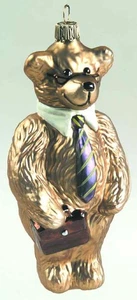 Goebel Goebel Christmas Ornament Business Bear-Blown Glass - Boxed 5493305 - Picture 1 of 1