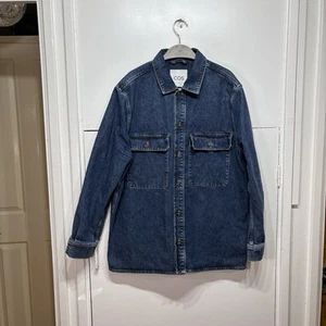 Cos Denim Overshirt Blue Relaxed Fit Button Up Cotton Western Size Large Men’s - Picture 1 of 8