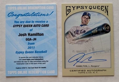 2011 Topps Gypsy Queen Autograph Josh Hamilton #GQA-JH (AU) - Image 1 of 2