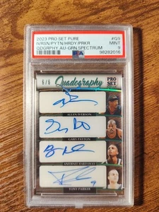 2023 Pro Set Pure Green Spectrum Iverson/Payton/Hardaway/Parker Auto /6 PSA 9 - Picture 1 of 2