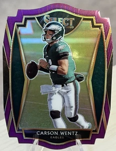 Carson Wentz 2020 Panini Select Purple Die Cut Prizm #116 Philadelphia Eagles - Bild 1 von 2