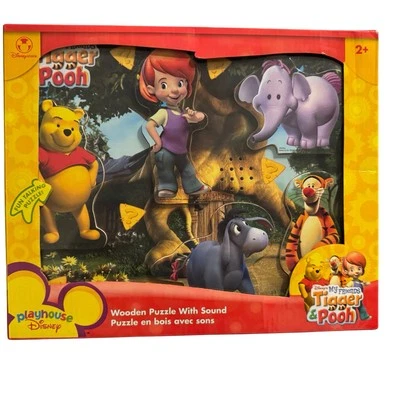 Pooh & Tigger Wooden Talking Wooden Puzzle NEW 9.5x11” Rare HTF Sealed - Image 1 of 3
