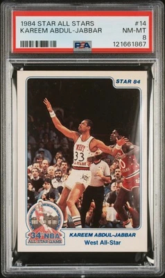 Kareem Abdul-Jabbar 1984 Star All-Stars #14 PSA 8 casi nuevo-como nuevo Foto 1 de 2