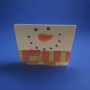 Snowman Christmas Square Serving Popcorn Snack Bowl - Picture 1 of 6