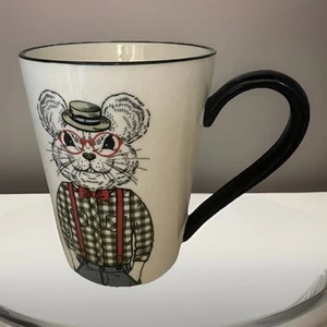 Signature Housewares Maus Becher Tasse Hipster Preppy Steinzeug anthropomorph - Bild 1 von 9