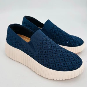 WHITE MOUNTAIN Women's Dyles Rhinestone Woven Knit Sneaker Shoe Blue Size 6.5 - Picture 1 of 10