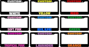 PHONE NUMBER  TEXT  CUSTOM PERSONALIZED License Plate Frame COLOR CHOICE - Picture 1 of 1