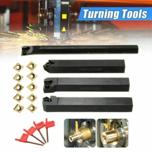 4Set of 12mm Shank Metal CNC Lathe Turning Tool Boring Bar With Carbide Inserts - Picture 1 of 12